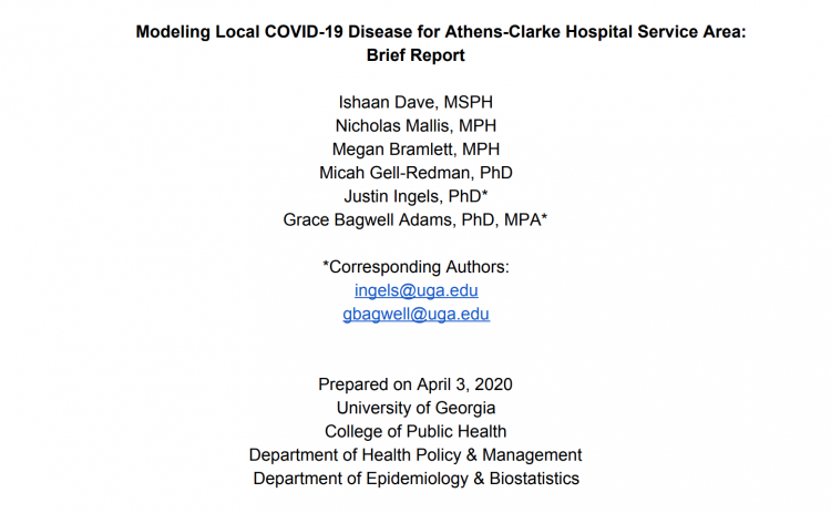 Modeling Local COVID-19 Disease for Athens-Clarke Hospital Service Area: Brief Report